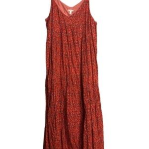Joie Red Patterned Sleeveless Maxi Dress